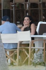 DEMI LOVATON at VS Swim Special Soundcheck in St. Barts 12/15/2015