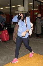 ELIZA DUSHKU at Los Angeles International Airport 12/14/2015