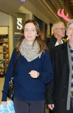 EMILY BLUNT at Heathrow Airport in London 12/23/2015