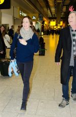 EMILY BLUNT at Heathrow Airport in London 12/23/2015