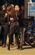 EMILY BLUNT on the Set of Girl on the Train in Irvington 12/08/2015