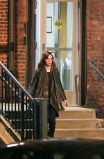 EMILY BLUNT on the Set of The Girl on the Train in New York 12/16/2015