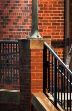 EMILY BLUNT on the Set of The Girl on the Train in New York 12/16/2015