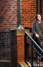 EMILY BLUNT on the Set of The Girl on the Train in New York 12/16/2015