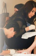 EMMA ROBERTS at Olive & June Nail Salon in Los Angeles 12/24/2015