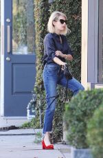 EMMA ROBERTS in Jeans Shopping at Melrose in West Hollywood 12/23/2015