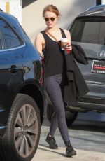 EMMA STONA Arrives at a Gym in Los Angeles 12/21/2015