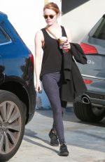 EMMA STONA Arrives at a Gym in Los Angeles 12/21/2015