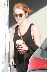 EMMA STONA Arrives at a Gym in Los Angeles 12/21/2015