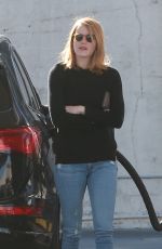 EMMA STONE at a Gas Station in Studio City 12/18/2015