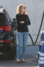 EMMA STONE at a Gas Station in Studio City 12/18/2015