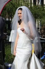 EMMY ROSSUM in Wedding Dress on the Set of Shameless in Los Angeles 12/02/2015
