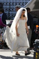 EMMY ROSSUM in Wedding Dress on the Set of Shameless in Los Angeles 12/02/2015