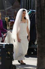 EMMY ROSSUM in Wedding Dress on the Set of Shameless in Los Angeles 12/02/2015
