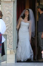 EMMY ROSSUM in Wedding Dress on the Set of Shameless in Los Angeles 12/02/2015