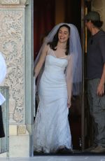 EMMY ROSSUM in Wedding Dress on the Set of Shameless in Los Angeles 12/02/2015