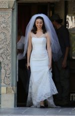 EMMY ROSSUM in Wedding Dress on the Set of Shameless in Los Angeles 12/02/2015