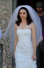 EMMY ROSSUM in Wedding Dress on the Set of Shameless in Los Angeles 12/02/2015