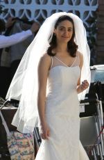 EMMY ROSSUM in Wedding Dress on the Set of Shameless in Los Angeles 12/02/2015