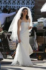 EMMY ROSSUM in Wedding Dress on the Set of Shameless in Los Angeles 12/02/2015