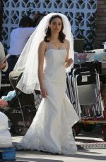 EMMY ROSSUM in Wedding Dress on the Set of Shameless in Los Angeles 12/02/2015