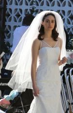 EMMY ROSSUM in Wedding Dress on the Set of Shameless in Los Angeles 12/02/2015