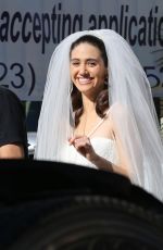 EMMY ROSSUM in Wedding Dress on the Set of Shameless in Los Angeles 12/02/2015