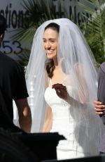 EMMY ROSSUM in Wedding Dress on the Set of Shameless in Los Angeles 12/02/2015