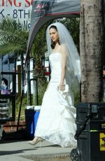 EMMY ROSSUM in Wedding Dress on the Set of Shameless in Los Angeles 12/02/2015