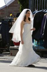 EMMY ROSSUM in Wedding Dress on the Set of Shameless in Los Angeles 12/02/2015