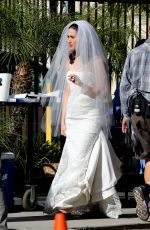 EMMY ROSSUM in Wedding Dress on the Set of Shameless in Los Angeles 12/02/2015
