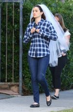 EMMY ROSSUM on the Set of Shameless in Los Angeles 12/09/2015