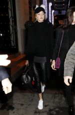 GIGI and BELLA HADID Night Out in Paris 12/16/2015
