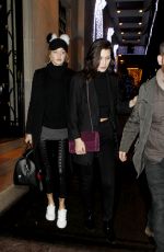 GIGI and BELLA HADID Night Out in Paris 12/16/2015