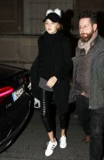 GIGI and BELLA HADID Night Out in Paris 12/16/2015
