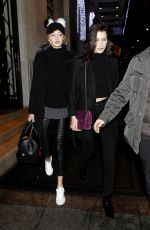 GIGI and BELLA HADID Night Out in Paris 12/16/2015