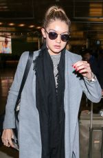 GIGI HADID Arrives at Los Angeles International Airport 12/21/2015