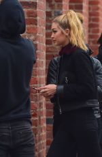 GIGI HADID on the Set of a Photoshoot in New York 12/14/2015