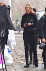 GIGI HADID on the Set of a Photoshoot in New York 12/14/2015