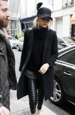 GIGI HADID Out and About in Paris 12/16/2015