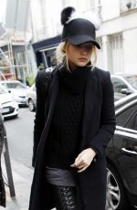 GIGI HADID Out and About in Paris 12/16/2015