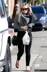 HILARY DUFF Leaves a Salon in Los Angeles 12/14/2015