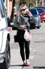 HILARY DUFF Leaves a Salon in Los Angeles 12/14/2015