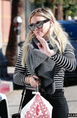 HILARY DUFF Leaves a Salon in Los Angeles 12/14/2015