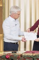 HOLLY WILLOUGHBY on the Set of This Morning TV Show in London