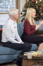 HOLLY WILLOUGHBY on the Set of This Morning TV Show in London