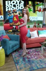 BELLA THORNE on the Set of Despierta America 12/14/2015
