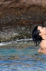 DEMI LOVATO in Swimsuit in St. Barts 12/16/2015