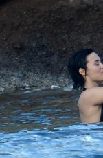 DEMI LOVATO in Swimsuit in St. Barts 12/16/2015
