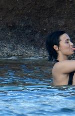 DEMI LOVATO in Swimsuit in St. Barts 12/16/2015